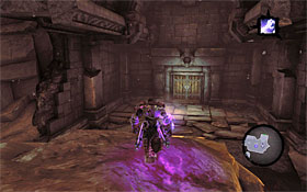 8) Jump towards the door outlined in the distance, and land safely on one of the bottom shelves - The Scar - Using the Skeleton Key - Additional Locations - Darksiders II - Game Guide and Walkthrough
