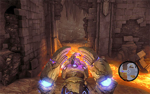 Drive the Construct north and then take a left turn, destroying yellow crystals on your way - The Scar - Reaching Gharn - Additional Locations - Darksiders II - Game Guide and Walkthrough