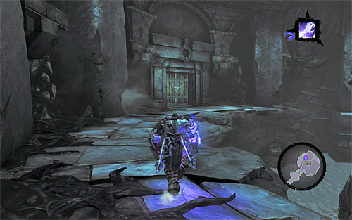 Step into the main chamber of the [Shattered Forge] - its construction clearly suggests that in order to reach the chest on the platform that holds the most valuable treasure here (a hammer), you're going to have to take the roundabout way through the whole dungeon - Shattered Forge - Additional Locations - Darksiders II - Game Guide and Walkthrough