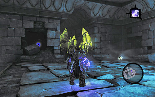 Return to the room where you fought Stalkers, grab another dormant shadowbomb and use it to unlock a nearby passage (the above screen) - Shattered Forge - Additional Locations - Darksiders II - Game Guide and Walkthrough