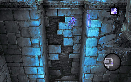 The next step involves a series of wall-runs up the wall, combined with bouncing off them when necessary (the above screen) - you've probably done that before on different occasions, so you shouldn't have any problems getting to the top - Shattered Forge - Additional Locations - Darksiders II - Game Guide and Walkthrough
