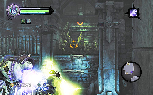 Pick up the first one and throw it at the yellow crystals in front of you (the above screen) - Shattered Forge - Additional Locations - Darksiders II - Game Guide and Walkthrough