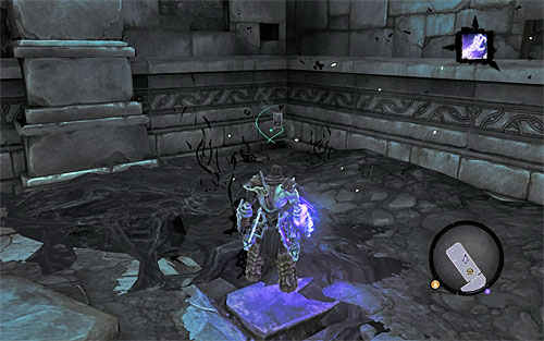 Finally, get to the upper balcony again and examine the area behind the destroyed crystals to find a Book of the Dead page ([The Book of the Dead] side quest) - Forge Lands - Other Locations - Additional Locations - Darksiders II - Game Guide and Walkthrough
