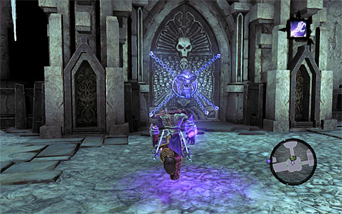 Backtrack to the last chamber and use the Skeleton Key you got from the third level to open the west door pictured above - Lair of the Deposed King - Exploring the upper level of the dungeon - Additional Locations - Darksiders II - Game Guide and Walkthrough