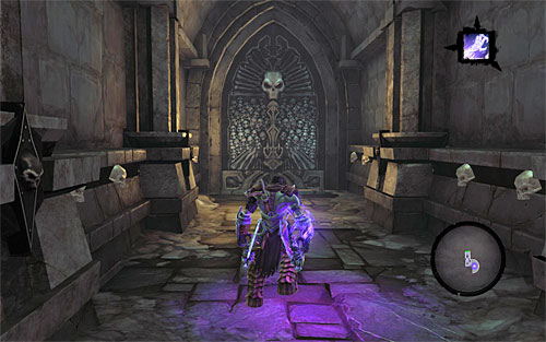 Whether you've been able to explore the locked mausoleum or not, go back to the staircase and head for the door you've ignored earlier; it's on the top, second, level of the basement (the above screen) - Lair of the Deposed King - Exploring the upper level of the dungeon - Additional Locations - Darksiders II - Game Guide and Walkthrough