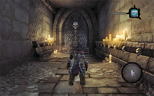 Backtrack to the vertical pole, pull yourself up a little and wall-run right to get to the further part of the staircase - Sentinel's Gaze - Exploring Sentinels Gaze - Additional Locations - Darksiders II - Game Guide and Walkthrough