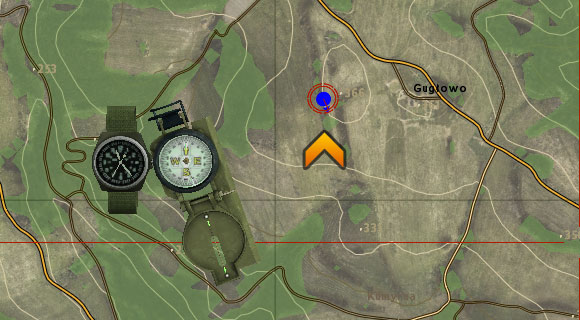 On servers with the lowest difficulty setting, you should note that you can see your character on the map (if you have one), together with a marked direction in which you're looking - Difficulty level on servers - Servers - DayZ - Game Guide and Walkthrough