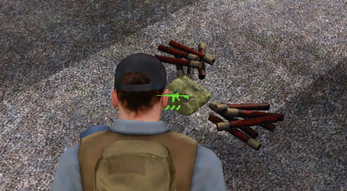 In order to pick up and item from the ground, you need to get fairly close to it (more or less at arm's length) and aim at it until one of the icons appears - Picking up items - Equipment - DayZ - Game Guide and Walkthrough