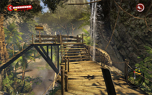 Soon after using a bascule bridge, youll get onto a mountain path, which leads to the camp - Join the rest of survivors - Chapter 1 - Castaway - Dead Island Riptide - Game Guide and Walkthrough