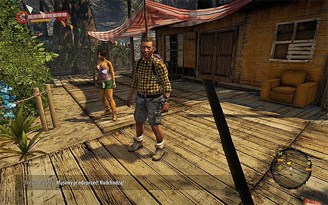 You dont have to do anything special, just get close to the middle part of camp, what begins the battle with zombies - Prepare to defence the camp - Chapter 1 - Back to Reality - Dead Island Riptide - Game Guide and Walkthrough