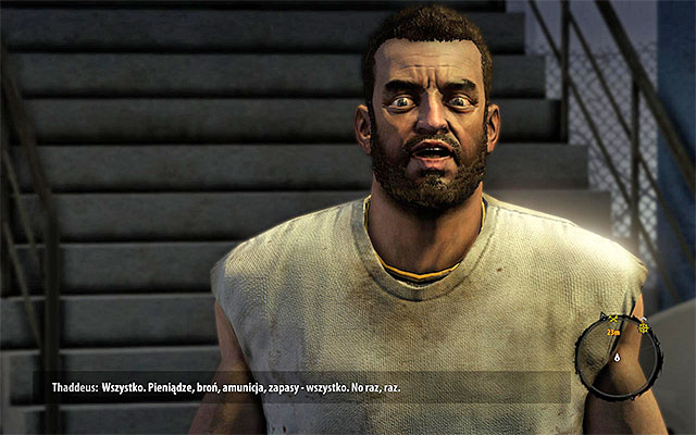 Turn left and approach Thaddeus, who is a prisoners leader - Talk with prisoners - Chapter 7 - The Crossing - Dead Island Riptide - Game Guide and Walkthrough