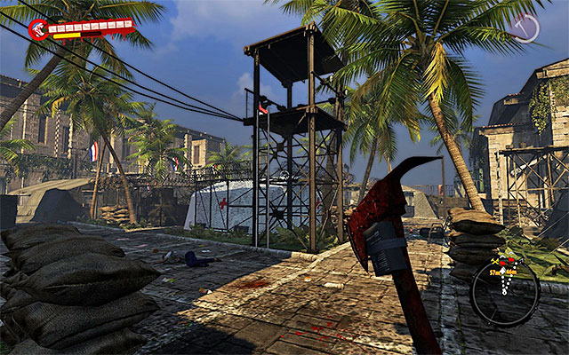 Third tower is in the northern side of Military Base - Destroy or turn off sirens - Chapter 9 - Militarized Zone - Dead Island Riptide - Game Guide and Walkthrough