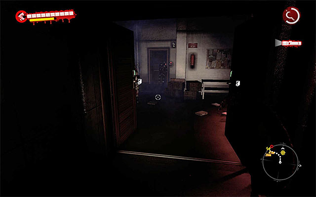 Go downstairs and open nearby door, ready to eliminate new zombies in the next room - Escape from the Military Base - Chapter 10 - Rescue - Dead Island Riptide - Game Guide and Walkthrough