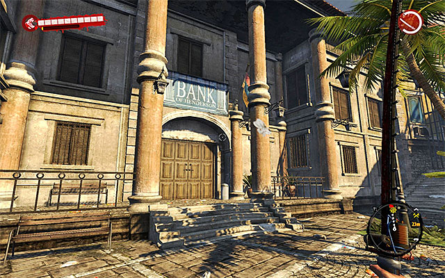 Bank is in the northern part of the city, and you should localize it easily because you were passing it during one of previous main quests - Perfect Plan - Side missions - Henderson - Dead Island Riptide - Game Guide and Walkthrough