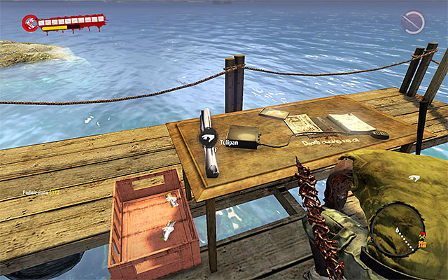 When you get at the end of pier, pick up a Modification from the desk - Modifications - Jungle (2) - Secrets - Dead Island Riptide - Game Guide and Walkthrough