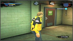 After the cutscene, you will find yourself in the changing room [1], from where you should go forward and follow the arrow - Prologue - p. 1 - Main missions - Dead Rising 2 - Game Guide and Walkthrough