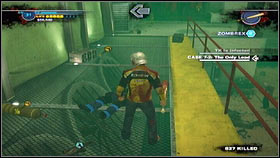 To stop the attackers, run to the other side of the room and climb up [1] - Case 7 - Main missions - Dead Rising 2 - Game Guide and Walkthrough