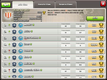 Join clan