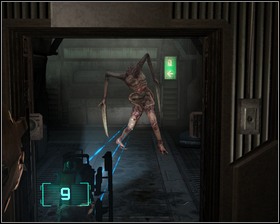 Leave the office, deal with the necromorphs and head to the elevator which you used to get to the Maintenance Section - New Arrivals Part 3 - Chapter 01: New Arrivals - Dead Space - Game Guide and Walkthrough