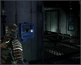 Going up along the walkway you will find a Audio log, and one of the alcoves has a locker with a Power conduit inside - Course Correction Part 2 - Chapter 03: Course Correction - Dead Space - Game Guide and Walkthrough