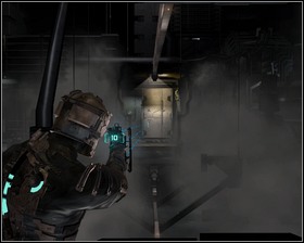 Theres a switch to the right of the save station which youll need to activate using kinesis - Course Correction Part 2 - Chapter 03: Course Correction - Dead Space - Game Guide and Walkthrough