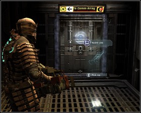 Theres an Upgrade bench, in the middle of the room, a Save station, to the left and an elevator to the right - thats our way forward - Search and rescue Part 1 - Chapter 08: Search and rescue - Dead Space - Game Guide and Walkthrough