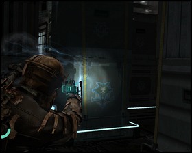 Theres a container, right to your left, but pay close attention to the energy coming out from the floor - Dead on arrival Part 1 - Chapter 09: Dead on arrival - Dead Space - Game Guide and Walkthrough