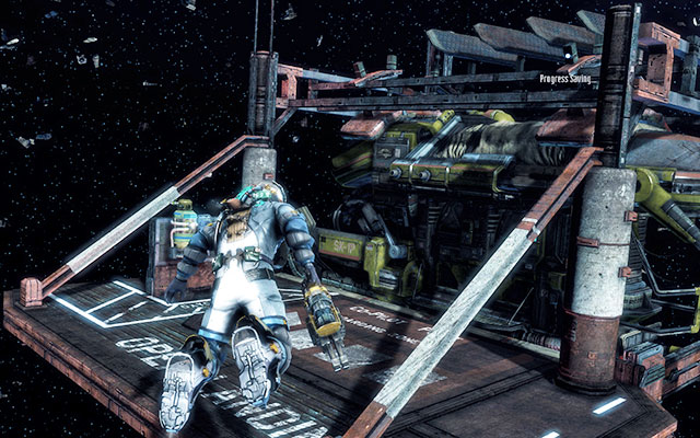 Once you get to the destination, you can replenish oxygen, although it is not required, because after entering the transport ship you'll be able to breathe normally - Get to the Terra Nova - 4: Historys Ember - Dead Space 3 - Game Guide and Walkthrough