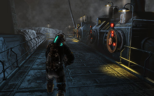 In the large area, you will notice a gigantic creature, that you will heave to examine - Reactivate the heating system - 11: Signal Hunting - Dead Space 3 - Game Guide and Walkthrough