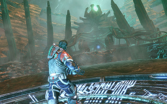 After a successful rescue, quickly run towards your partner and jump onto the recovered shard - a QTE activates, during which you have to press action button, not to fall - Reach the machine - 19: Endings - Dead Space 3 - Game Guide and Walkthrough