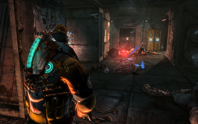 Walk through the gate on a small bridge inside huge silo - Protect the Armory munitions - Side missions: Armory - Dead Space 3 - Game Guide and Walkthrough