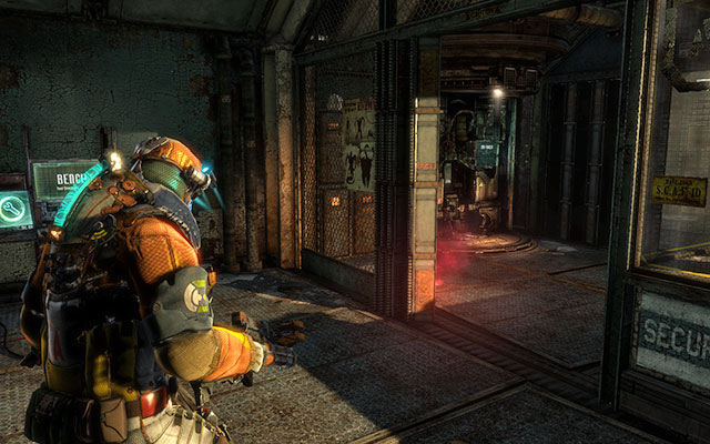 You can start this side mission after confronting a huge Necromorph, who manages to escape just before his death - Protect the Armory munitions - Side missions: Armory - Dead Space 3 - Game Guide and Walkthrough