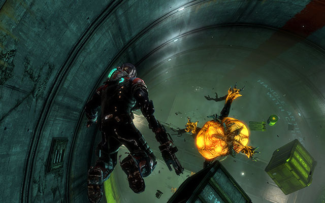 Move ahead until you reach a silo with zero-gravity - Investigate Artifact Storage - Side missions: Artifact Storage - Dead Space 3 - Game Guide and Walkthrough