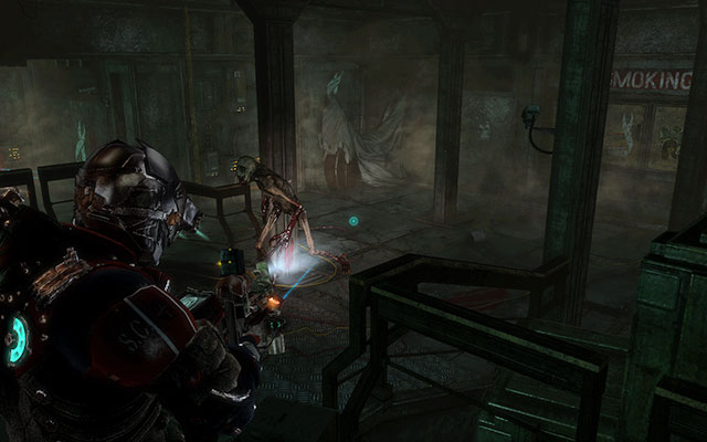 Go further, replenishing your supplies with crates on the floor, until you get to the room with pillars and slightly glaciated part of the room - Investigate Carver's vision - Co-op missions: Marker Containment - Dead Space 3 - Game Guide and Walkthrough