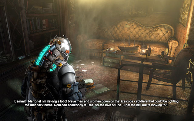 In the admiral's quarters, on the table - Chapter 4 - p. 1 - Secrets - Dead Space 3 - Game Guide and Walkthrough