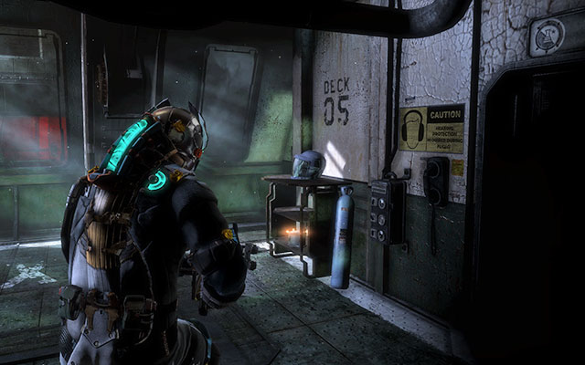 After entering the ship and getting to the room with the ladder - Chapter 4 - p. 1 - Secrets - Dead Space 3 - Game Guide and Walkthrough