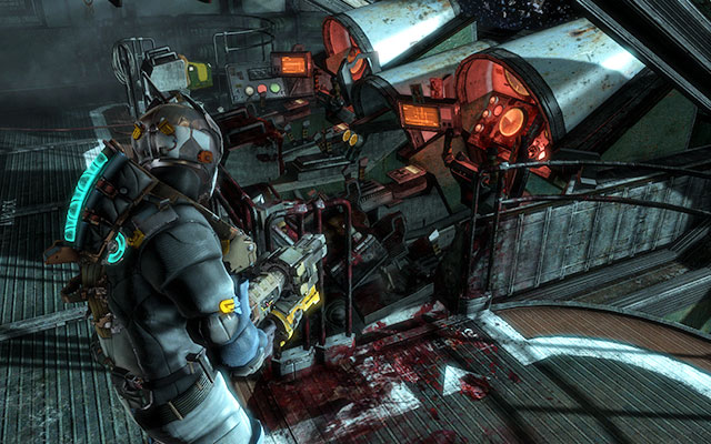 Right after you climb onto the captain's bridge next to the pilot's seat, to the right - Chapter 5 - Secrets - Dead Space 3 - Game Guide and Walkthrough