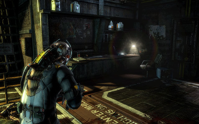 After you reach the room with the workbench, on the table to the left - Chapter 5 - Secrets - Dead Space 3 - Game Guide and Walkthrough