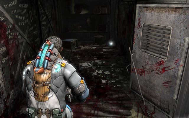 After you enter the room, where there is a barricaded door to the left (the one with monsters banging at it), to the left, there is an entrance to a small storage room, at the end of which there is the artifact - Chapter 9 - Secrets - Dead Space 3 - Game Guide and Walkthrough