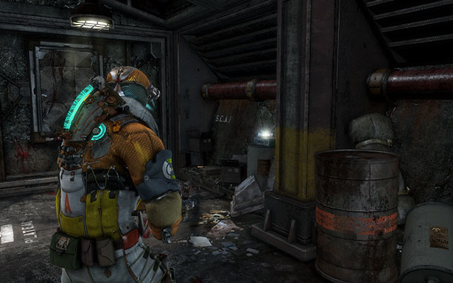 On the barrel, in front of the elevator entrance - Chapter 11 - p. 1 - Secrets - Dead Space 3 - Game Guide and Walkthrough