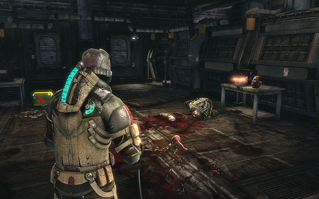 On the table with a head, in the passage between pistons - Chapter 14 - p. 1 - Secrets - Dead Space 3 - Game Guide and Walkthrough