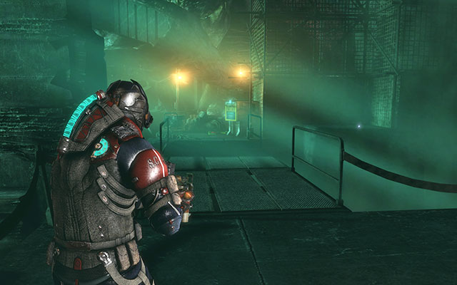 On the right side, near the powering device - use kinesis - Chapter 17 - Secrets - Dead Space 3 - Game Guide and Walkthrough