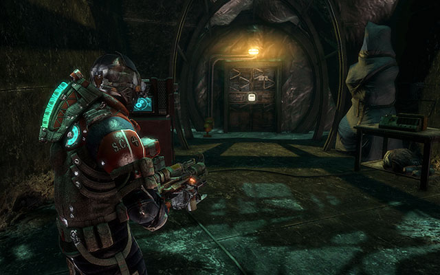 On the table in the left part of the fork - you have to bypass the system to restore the power - Chapter 17 - Secrets - Dead Space 3 - Game Guide and Walkthrough