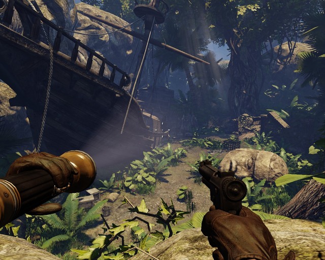 The wreck is impressive, get inside and take the journal. - Mayan Jungle - Walkthrough - Deadfall Adventures - Game Guide and Walkthrough