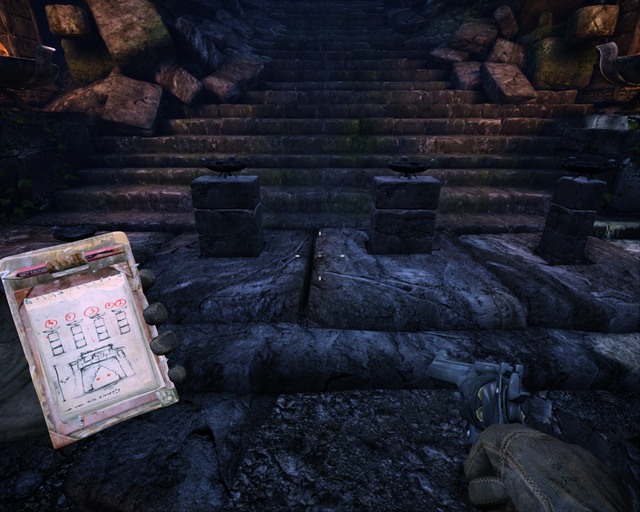 Set the pedestals like your notebook shows you. - Mayan City - Walkthrough - Deadfall Adventures - Game Guide and Walkthrough