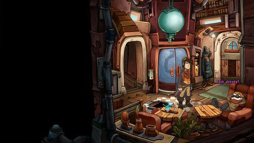 Two friends will have a conversation - Find coffee water ingredients - Part 1 - Kuvaq - Deponia - Game Guide and Walkthrough
