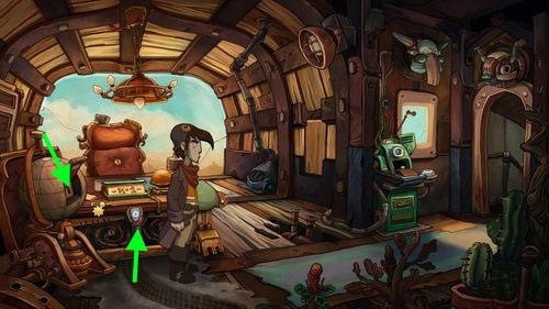Now look closer at the Globe - Find coffee water ingredients - Part 1 - Kuvaq - Deponia - Game Guide and Walkthrough