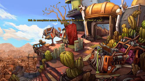 A part of wall will move aside, showing the hidden cabinet - Find coffee water ingredients - Part 1 - Kuvaq - Deponia - Game Guide and Walkthrough