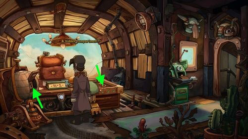 Hidden drawer will appear from the desk - Find coffee water ingredients - Part 1 - Kuvaq - Deponia - Game Guide and Walkthrough