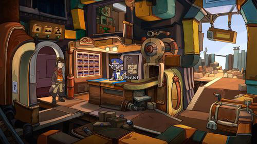 Leave the shop and go to the Town Hall - Contact Cletus - Part 1 - Kuvaq - Deponia - Game Guide and Walkthrough